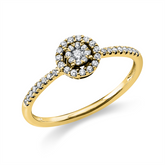 Halo Diamantring mit 40 Brillanten und 0,20 ct