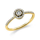 Halo Diamantring mit 40 Brillanten und 0,20 ct