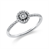 Halo Diamantring mit 40 Brillanten und 0,20 ct