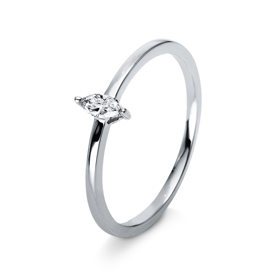 Navette-Diamantring 0,09 ct – 585 Weißgold