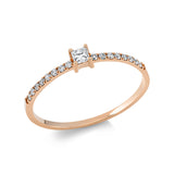 Princess-Verlobungsring 0,21 ct – 585 Rotgold