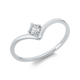 Solitär-Verlobungsring 0,11 ct – 750 Weißgold