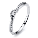 Verlobungsring mit Diamantbesatz 0,16 ct – 585 Weißgold