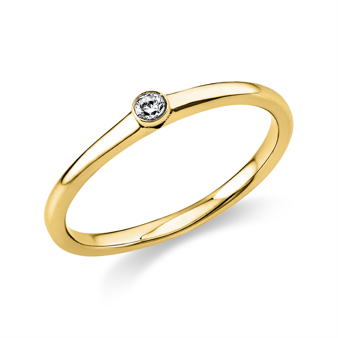 Zargen-Verlobungsring 0,05 ct – 750 Gelbgold